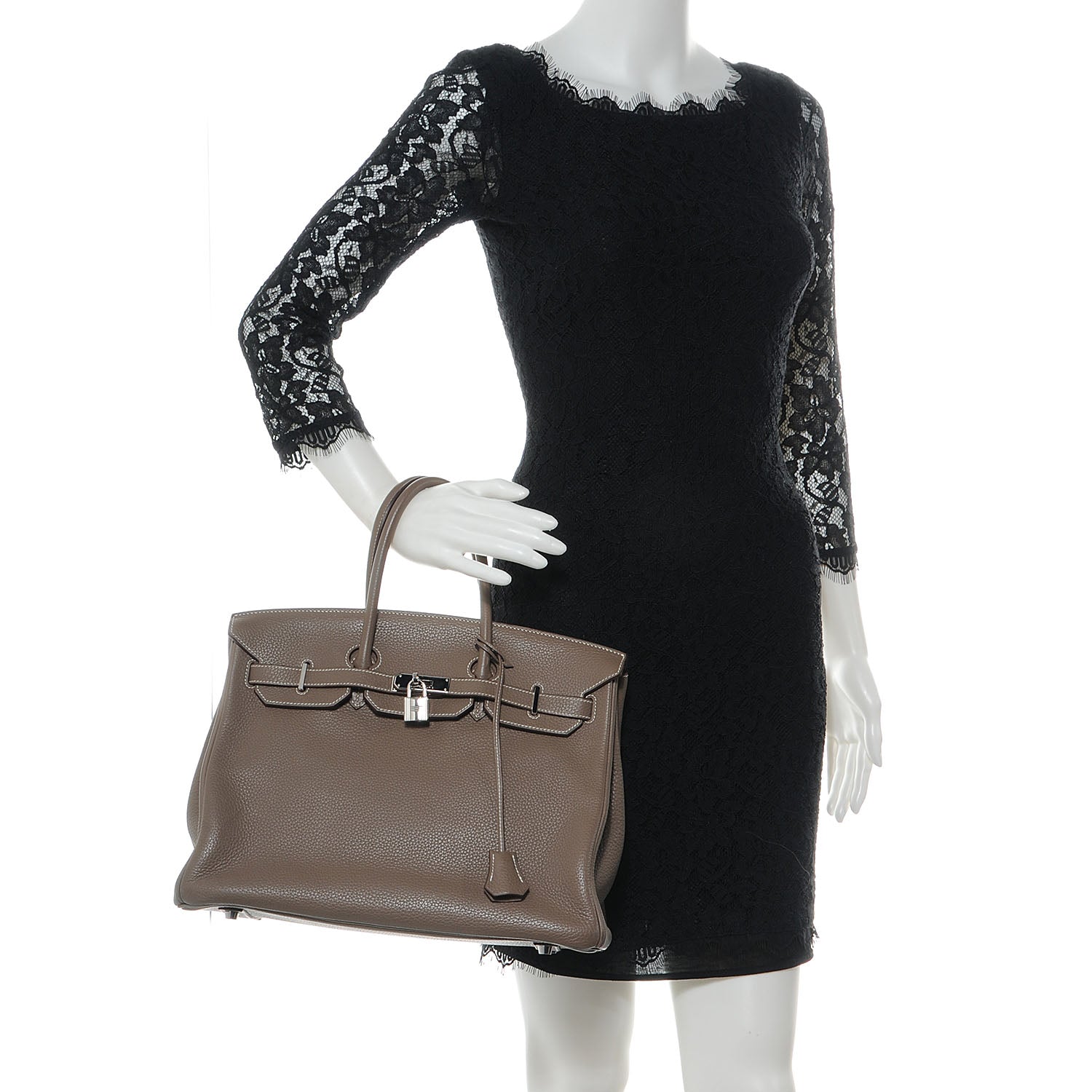 Hermes Taurillon Clemence Birkin 35 Etoupe 2 of 10