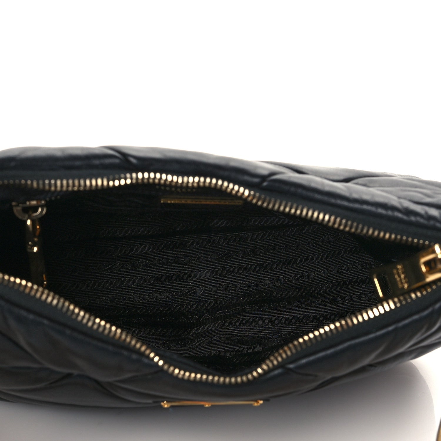 Prada Nappa Re-Nylon Triangle Quilted Patchwork System Shoulder Bag Black 4 of 8