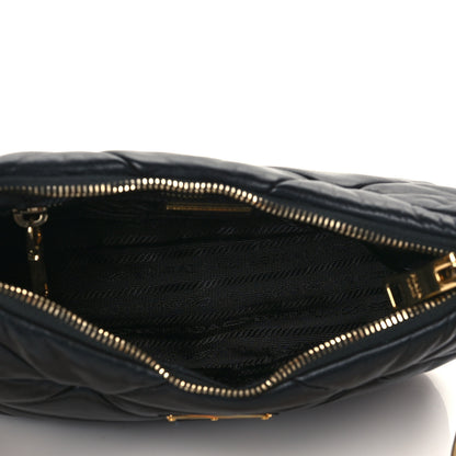 Prada Nappa Re-Nylon Triangle Quilted Patchwork System Shoulder Bag Black 4 of 8