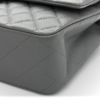 Chanel Caviar Quilted Medium Double Flap Grey 12 of 14