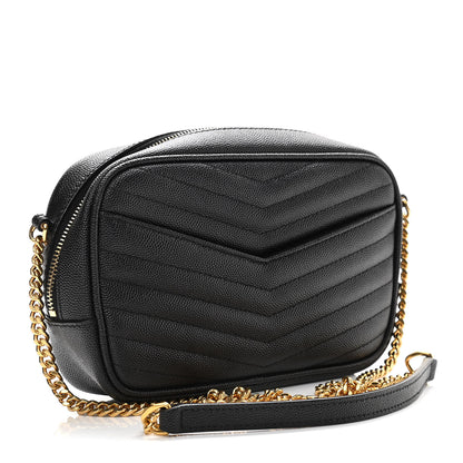 Saint Laurent Grain De Poudre Matelasse Monogram Mini Lou Camera Bag Black 3 of 10