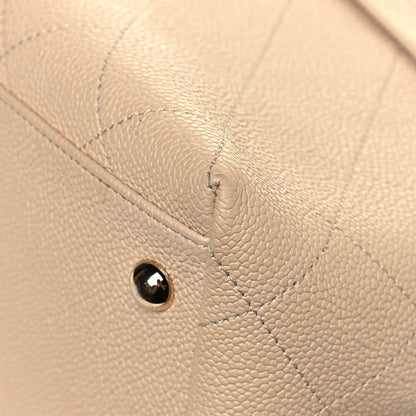 Chanel Crumpled Grained Calfskin Zip and Carry Shopping Tote Beige 12 of 12