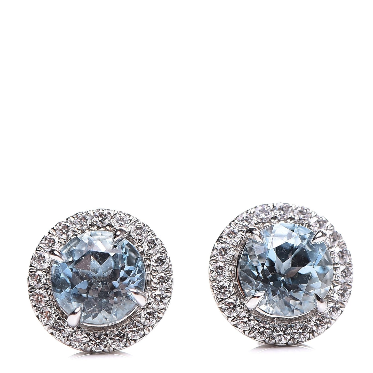 Platinum Diamond Aquamarine Soleste Earrings