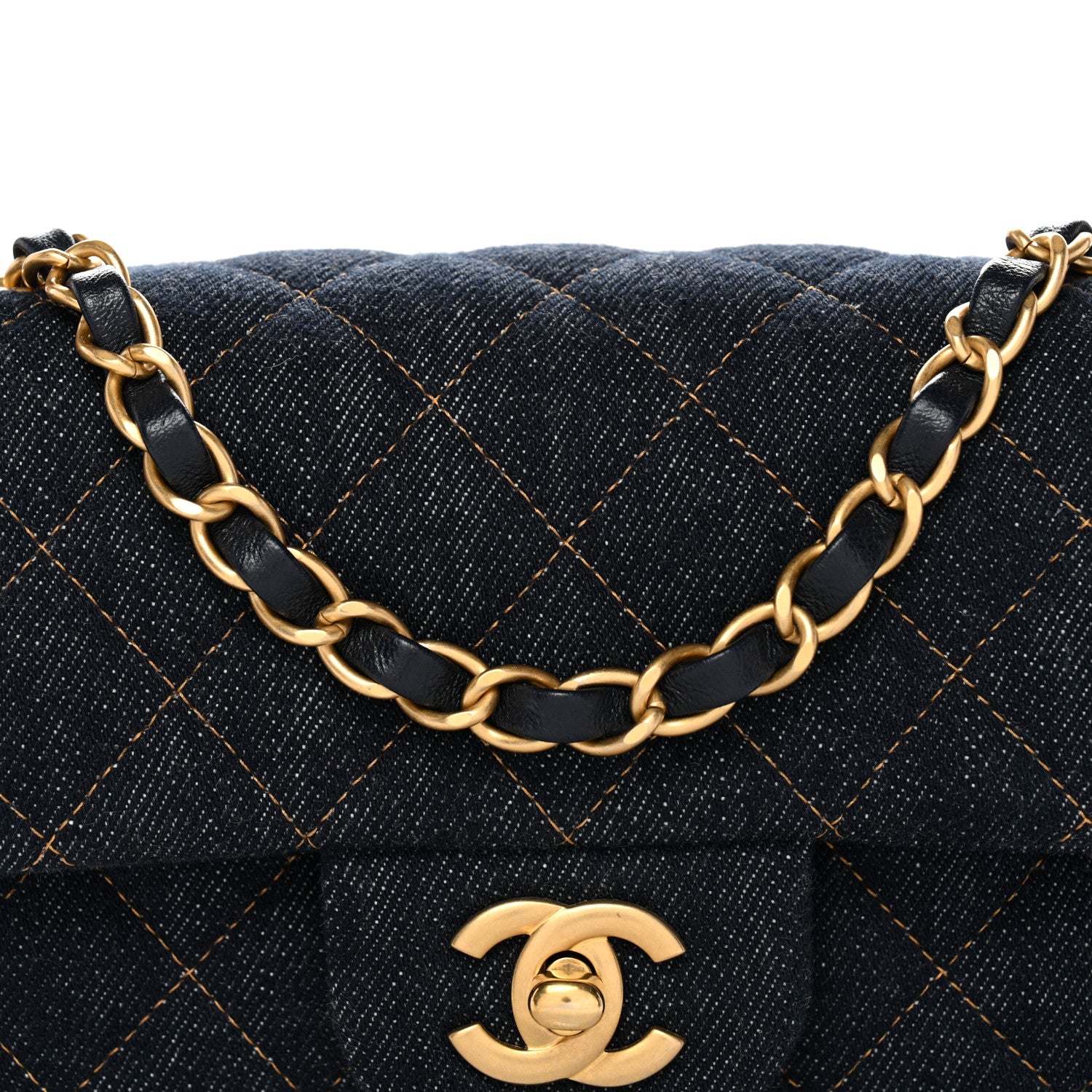 Chanel Denim Quilted Mini Rectangular Flap Dark Blue 9 of 11