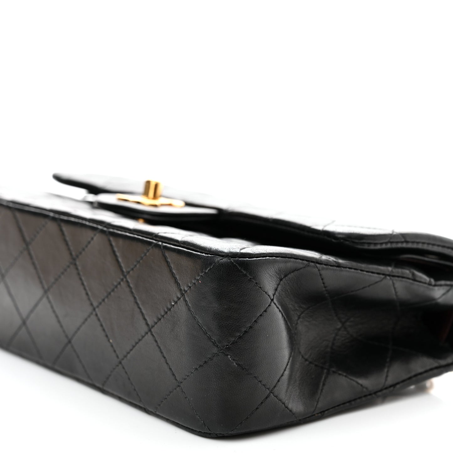 Lambskin Quilted Small Double Flap Black