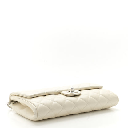Chanel Pearly Caviar Quilted Clutch With Chain Flap Dark White 4 of 11