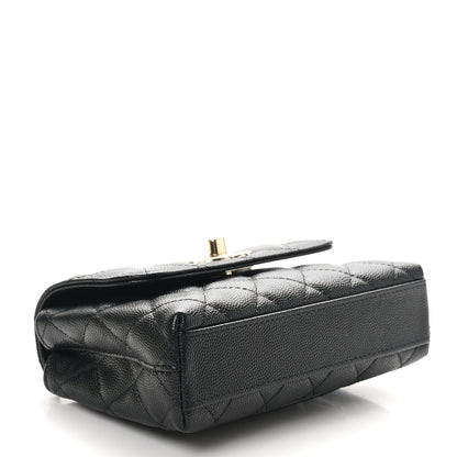 Chanel Caviar Quilted Coco Handle Clutch With Chain Black 4 of 11