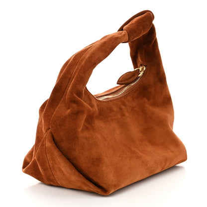 Khaite Suede Calfskin Beatrice Small Hobo Caramel 2 of 8