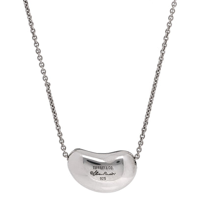Tiffany Sterling Silver 20mm Elsa Peretti Bean Pendant Necklace 5 of 6