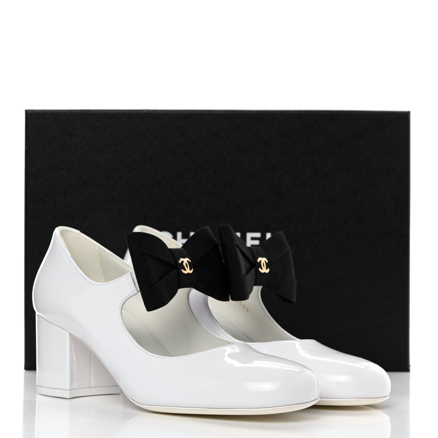 Chanel Patent Calfskin Grosgrain Bow Mary Jane Flats 36.5 Black 9 of 9