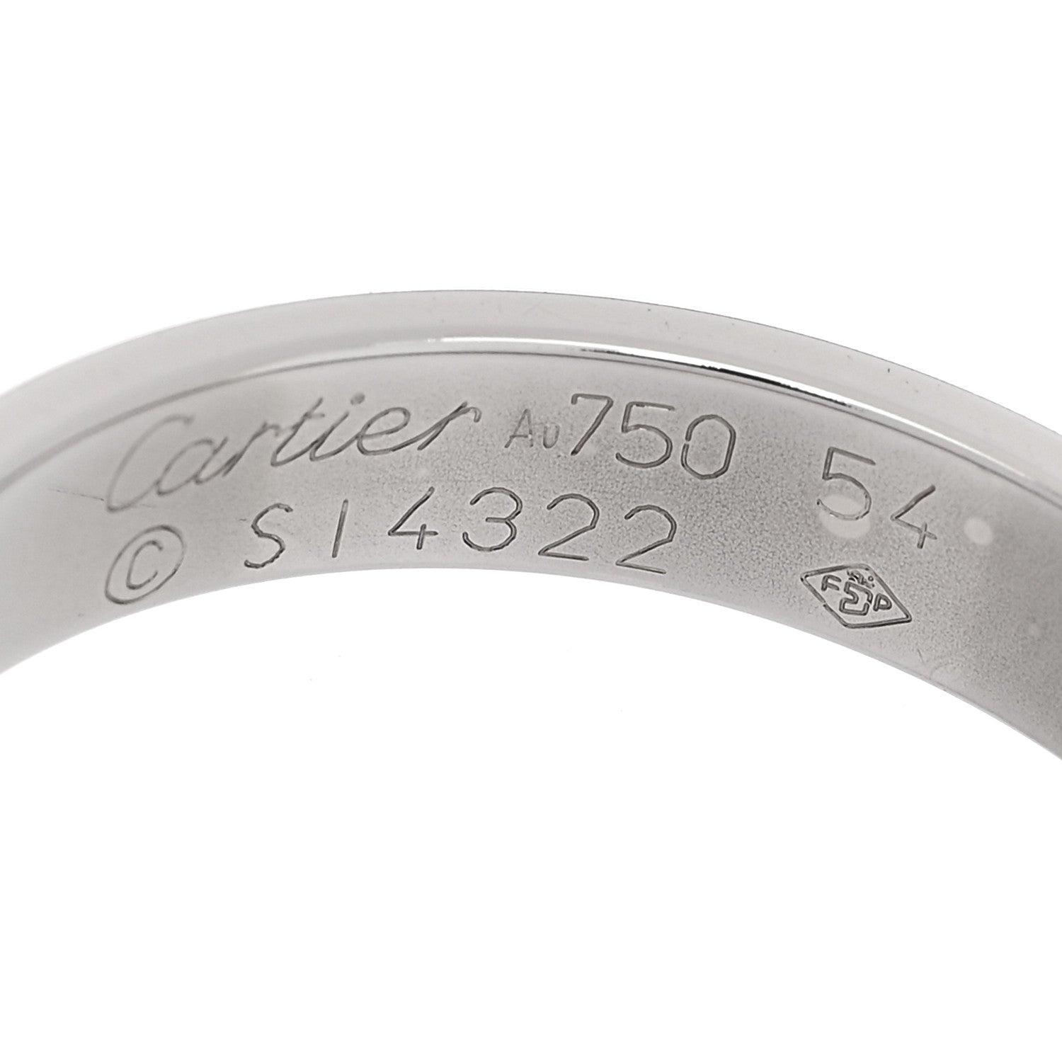 Cartier 18K White Gold 3.5mm LOVE Wedding Band Ring 54 6.75 4 of 4