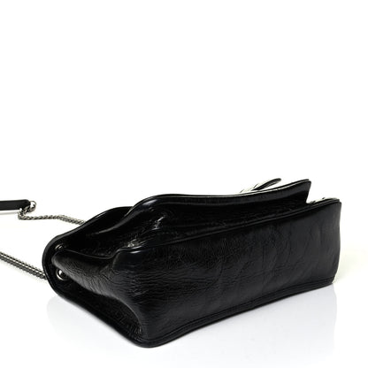 Saint Laurent Crinkled Calfskin Matelasse Monogram Medium Niki Chain Satchel Black 3 of 6