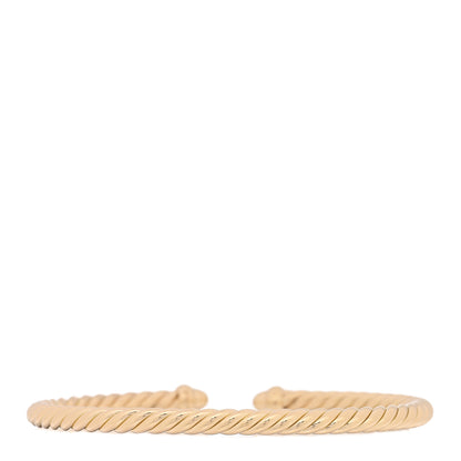 David Yurman 18K Yellow Gold Diamond 5mm Classic Cablespira Bracelet 2 of 3