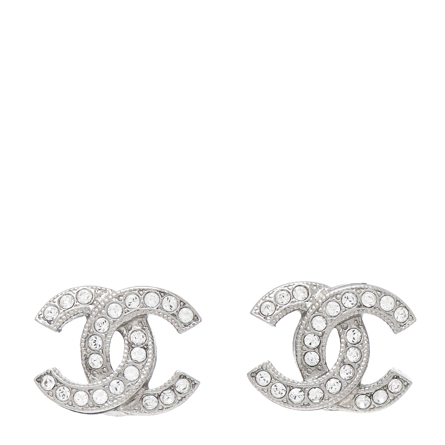 Crystal CC Earrings Silver