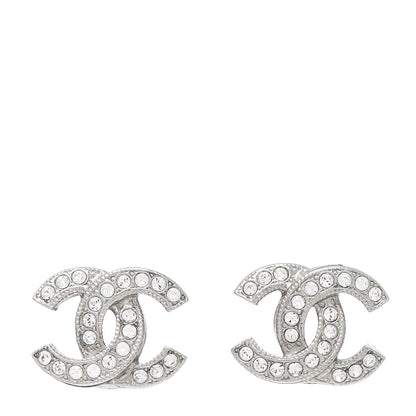 Chanel Crystal CC Earrings Silver 1 of 5