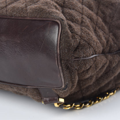 Chanel Wool Quilted Backpack Brown 6 of 15