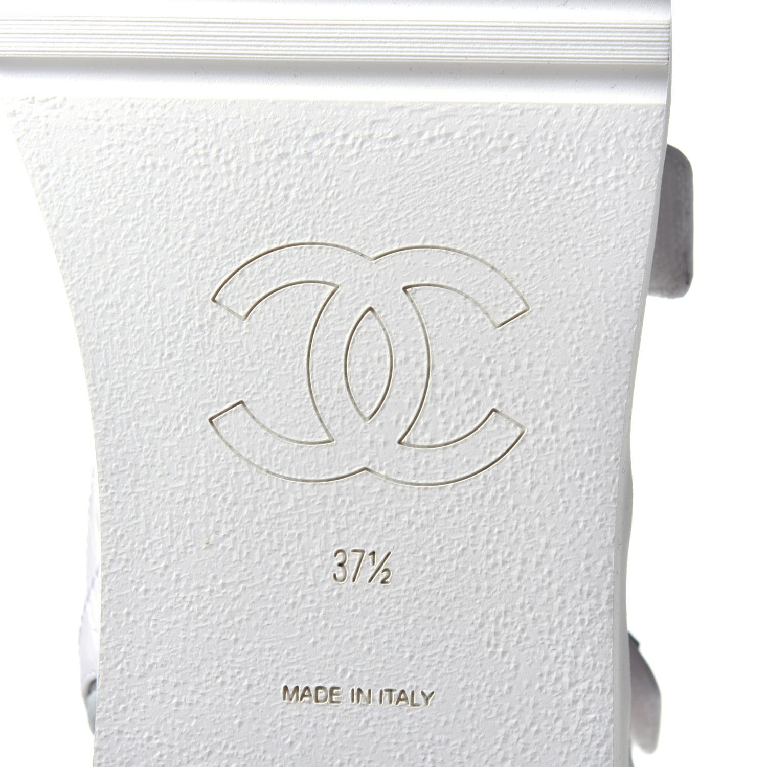 Chanel Goatskin Fabric Gladiator Sandals 37.5 White Light Grey Navy Blue 8 of 8
