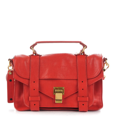 Proenza Schouler Lambskin Tiny PS1 Satchel Mandarin Red 1 of 8