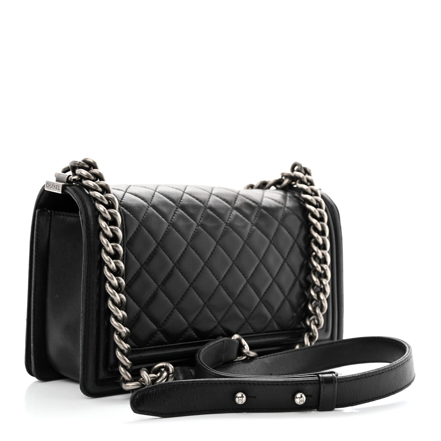 Chanel Lambskin Quilted Medium Boy Flap Black 3 of 13