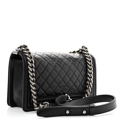 Chanel Lambskin Quilted Medium Boy Flap Black 3 of 13