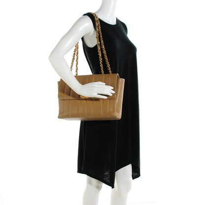 Chanel Caviar Vertical Quilted Jumbo Flap Beige 2 of 13