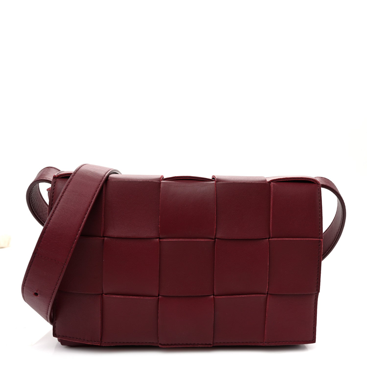 Bottega Veneta Lambskin Maxi Intreccio Cassette Crossbody Bag Barolo 1 of 11