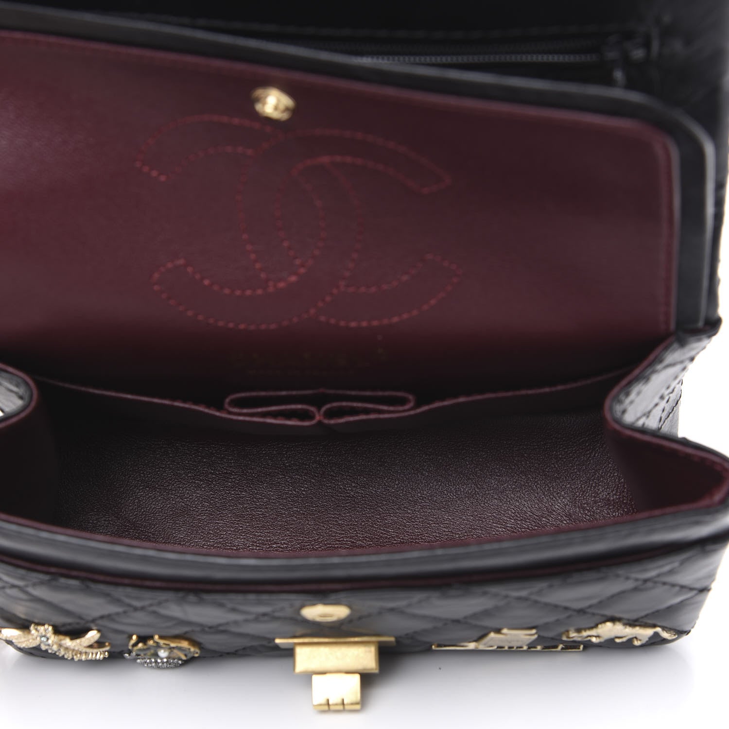 Chanel Aged Calfskin Lucky Charms 2.55 Reissue 224 Flap Black 4 of 8