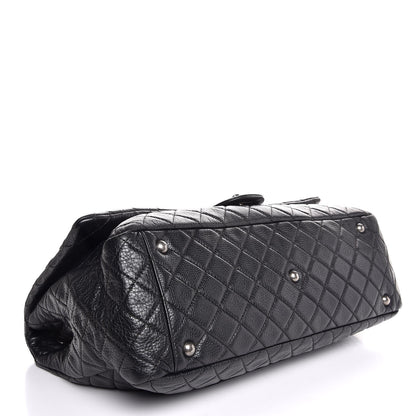 Chanel Calfskin Quilted XXL Travel Flap Bag Black 4 of 7