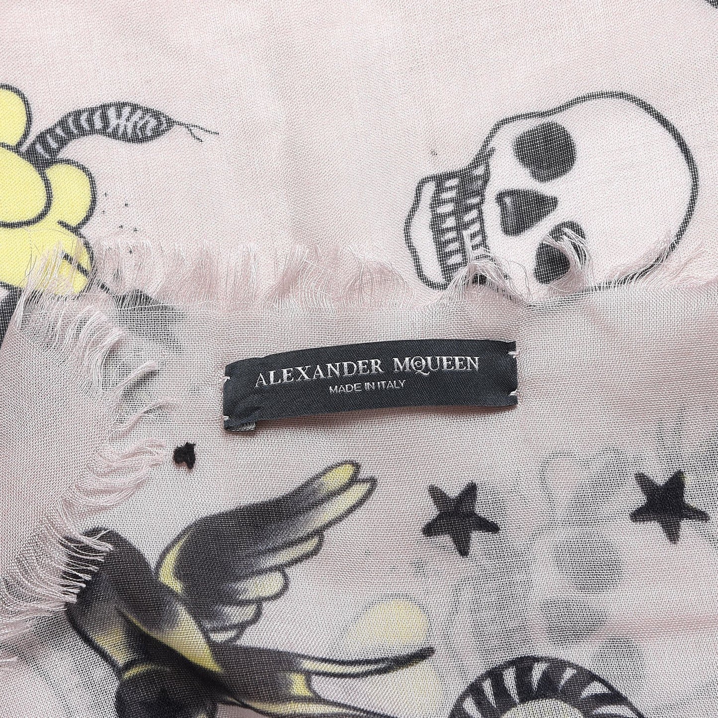 Modal Silk Flower Skull Scarf Pink