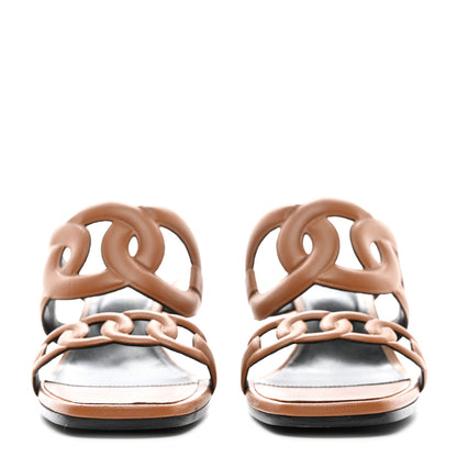 Hermes Nappa Figari 55 Sandals 37.5 Naturel 2 of 9