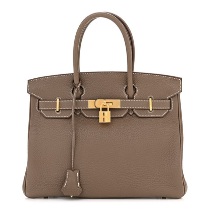Hermes Taurillon Clemence Birkin 30 Etoupe 1 of 13