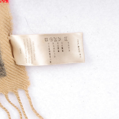 Burberry Merino Wool Check Printed Scarf Camel 5 of 6