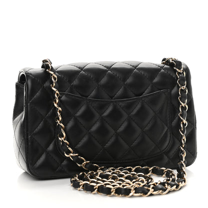 Chanel Lambskin Quilted Mini Rectangular Flap Black 3 of 16