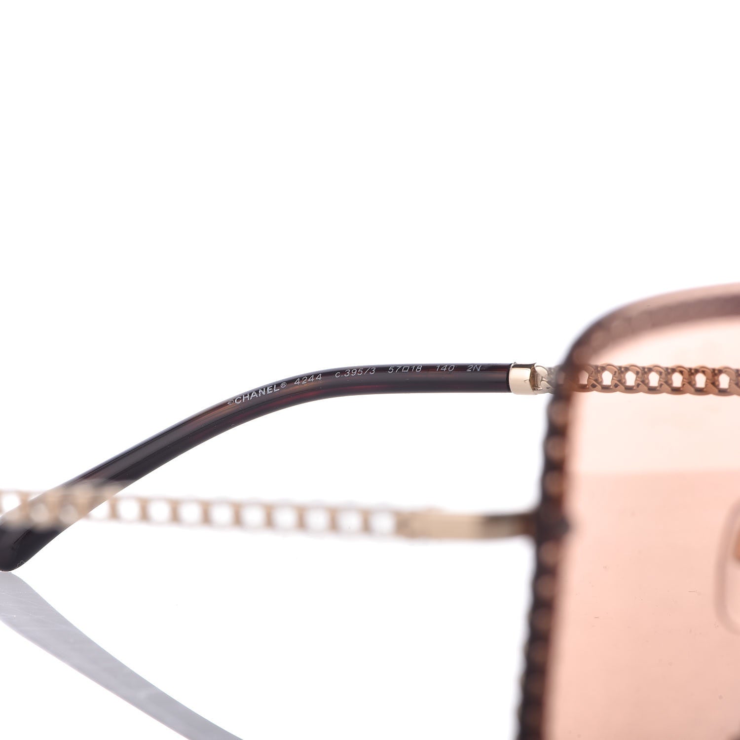 Chanel Metal Removable Chain Square Sunglasses 4244 Light Brown 7 of 7