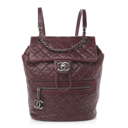 Chanel Glazed Calfskin Quilted Small Salzburg Backpack Burgundy 1 of 15
