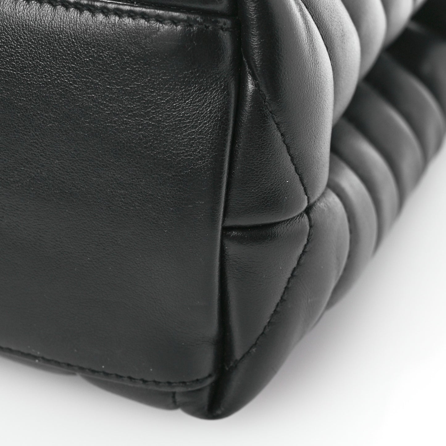 Calfskin Y Quilted Monogram Medium Loulou Chain Satchel Black