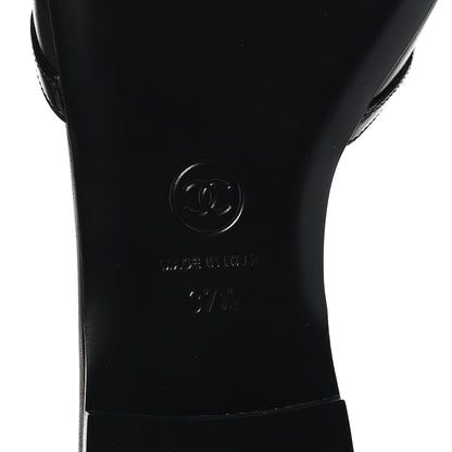 Chanel Lambskin CC Cutout Sandal Mules 37.5 Beige Black 8 of 10