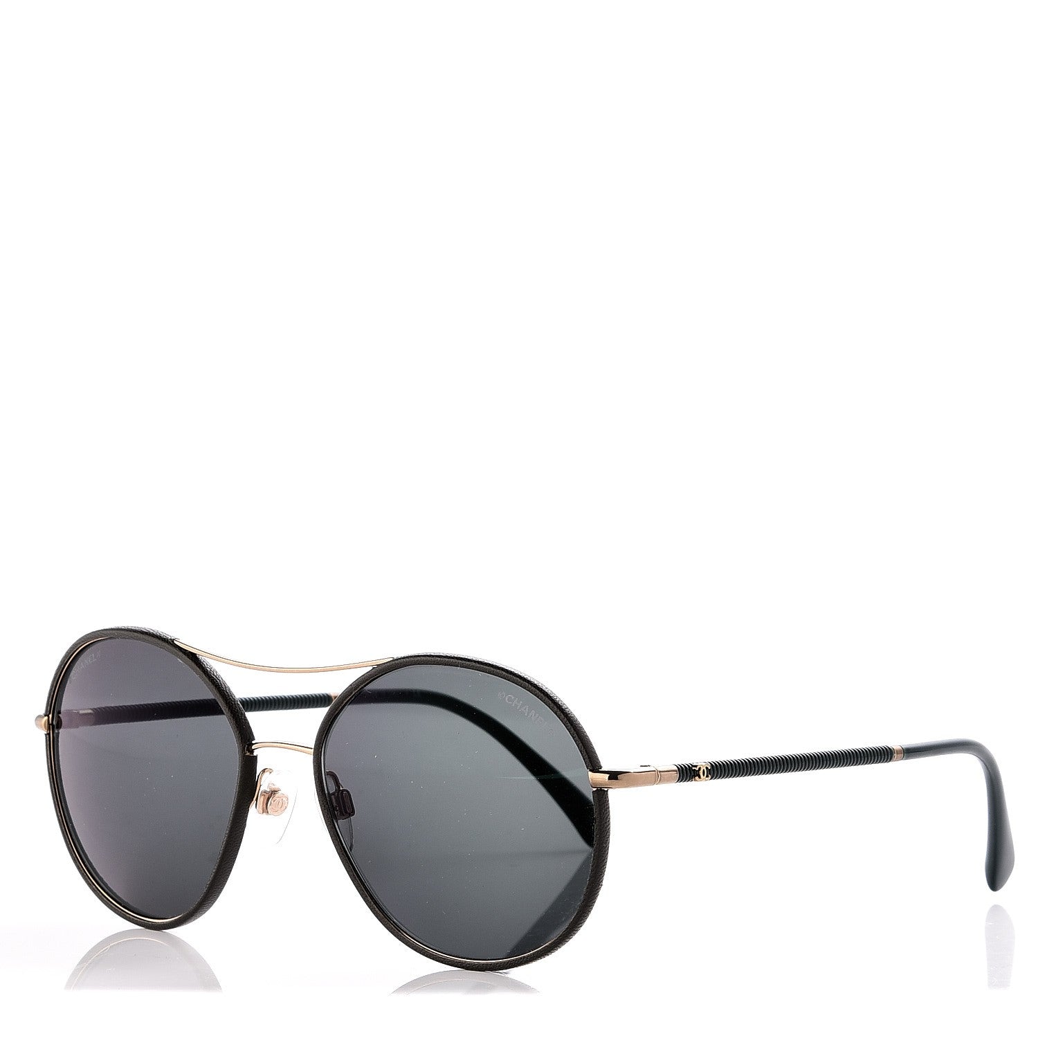 Chanel Round Pilot Sunglasses 4228-Q Dark Green 1 of 8