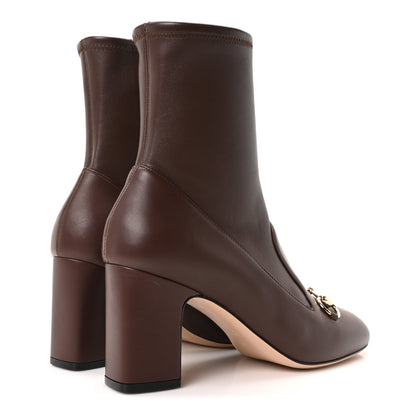 Gucci Nappa Horsebit Ankle Boots 40 New Chocolate 5 of 9
