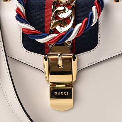 Gucci Calfskin Mini Sylvie Top Handle Bag White 9 of 9