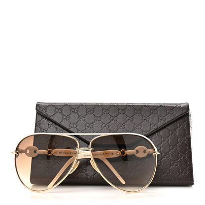Gucci Marina Chain Aviator Sunglasses GG 4225/S Gold White 8 of 8