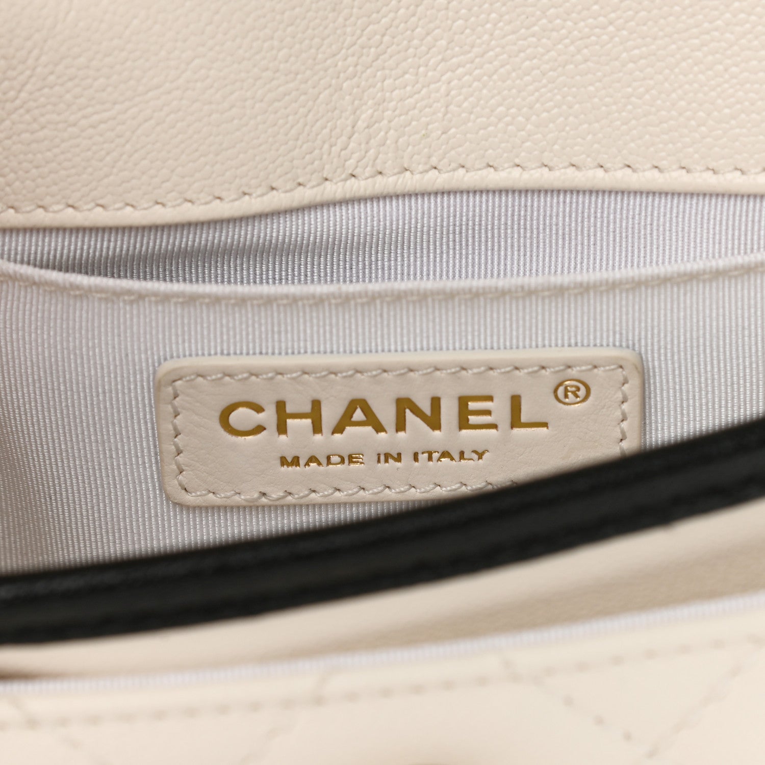 Chanel Caviar Quilted Mini Round Messenger Flap White Black 5 of 9