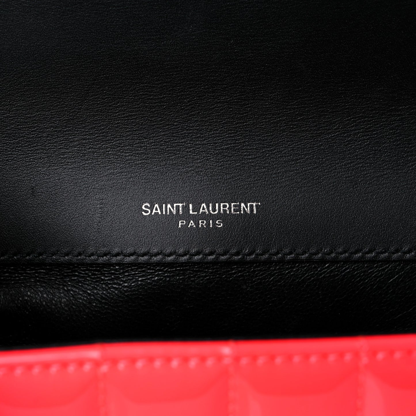 Patent Calfskin Matelasse Monogram Small Vicky Chain Bag Neon Pink