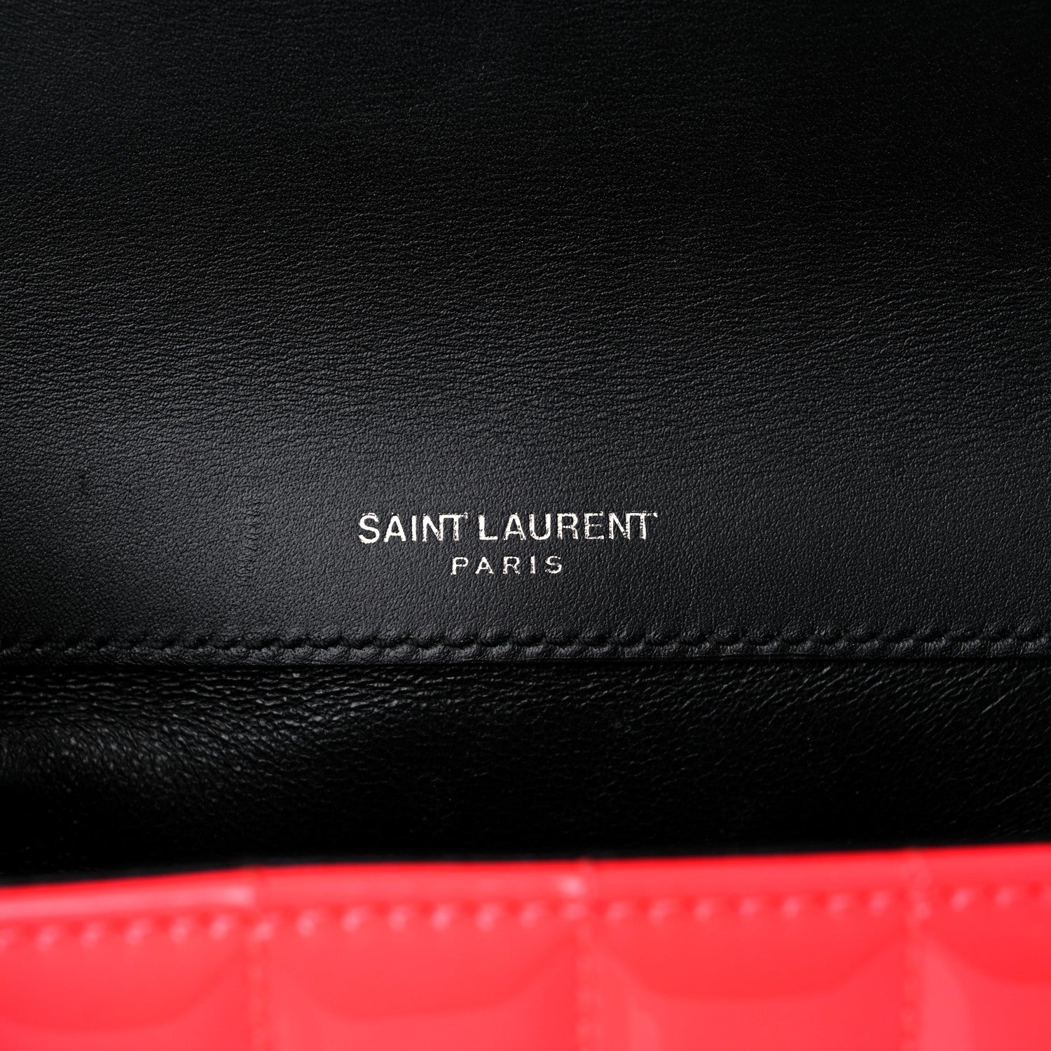Saint Laurent Patent Calfskin Matelasse Monogram Small Vicky Chain Bag Neon Pink 6 of 14