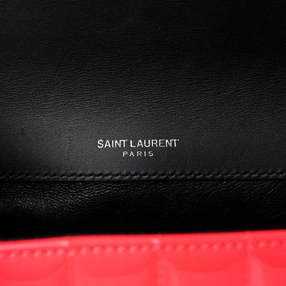 Saint Laurent Patent Calfskin Matelasse Monogram Small Vicky Chain Bag Neon Pink 6 of 14