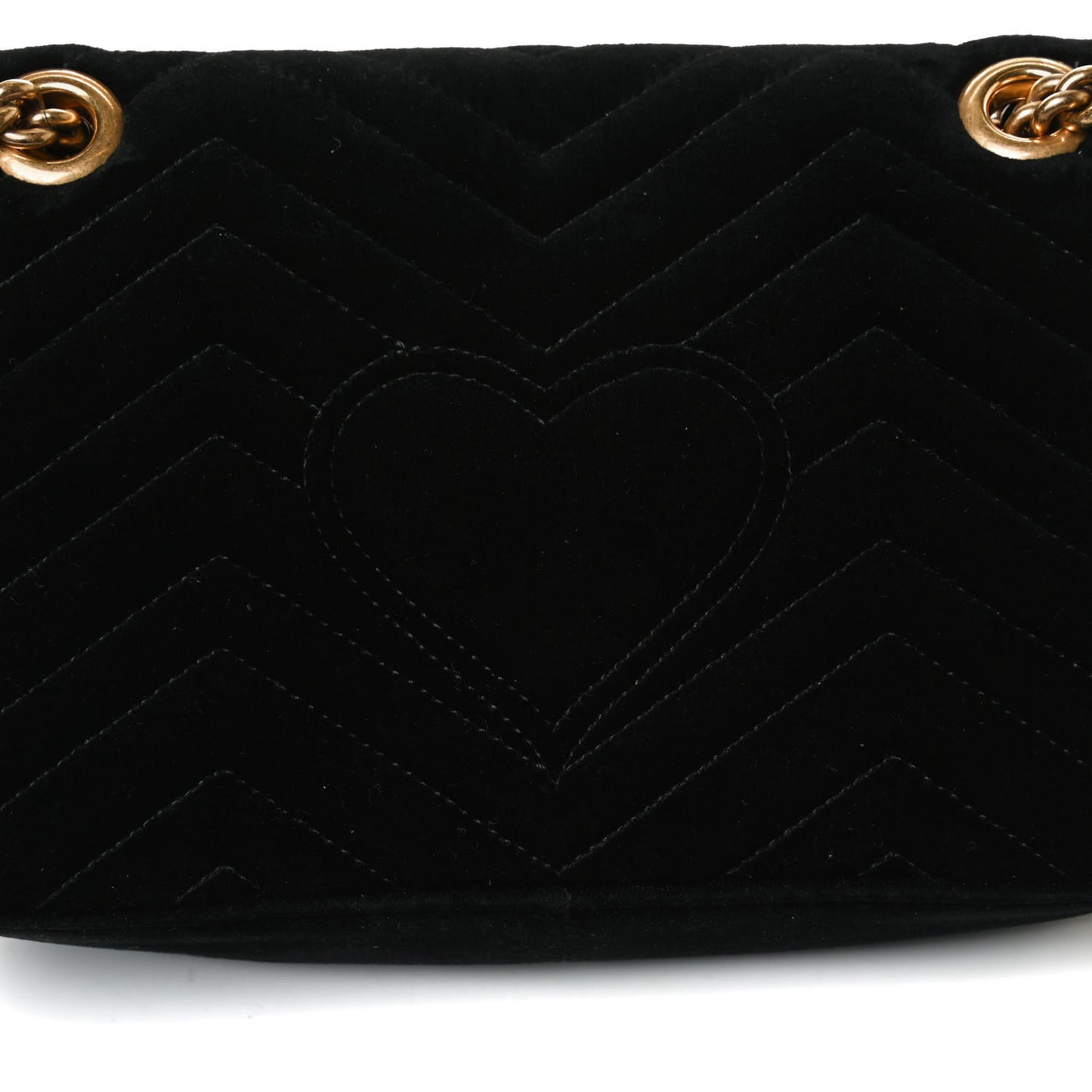 Velvet Matelasse Small GG Marmont Shoulder Bag Black