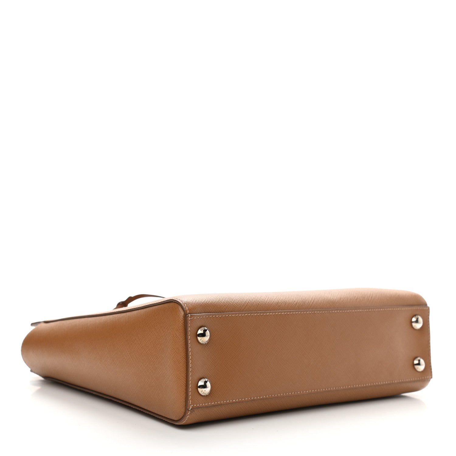 Prada Saffiano Lux Double Handle Shopping Tote Caramel 4 of 11