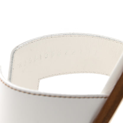 Hermes Box Calfskin Oran Sandals 39 White 8 of 8