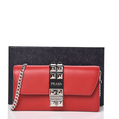 Prada City Calfskin Studded Mini Elektra Crossbody Bag Fuoco Black 10 of 10