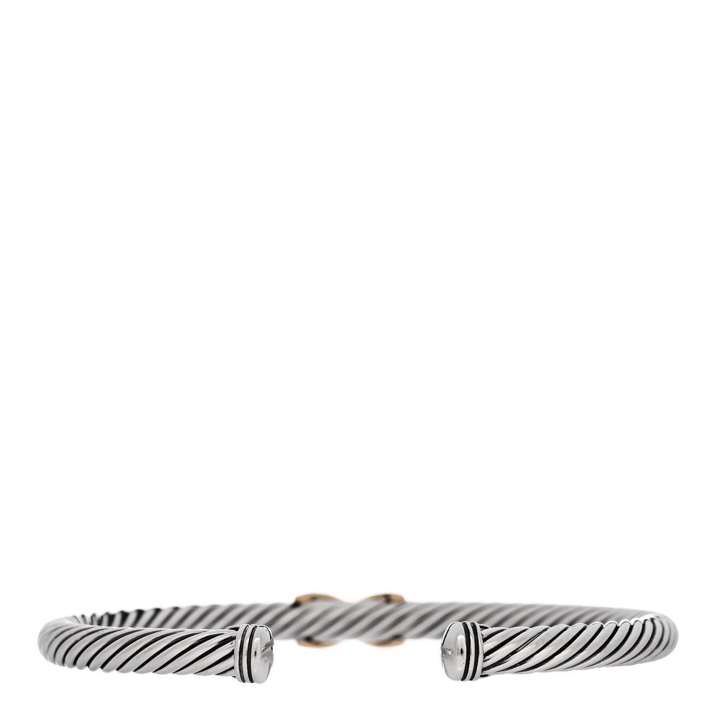 Sterling Silver 14K Yellow Gold 5mm X Station Cable Bracelet